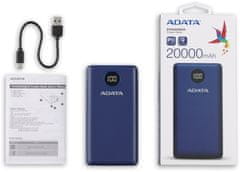 A-Data powerbanka P20000QCD, 20000mAh, modrá