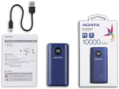 A-Data powerbanka P10000QCD, 10000mAh, modrá
