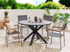 Beliani Okrúhly záhradný stôl 120 cm sivá/čierna MALETTO