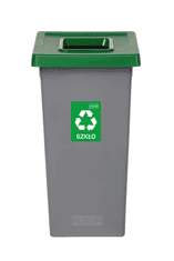 Plafor Odpadkový kôš na triedený odpad Fit Bin gray 75 l, zelený - sklo