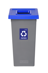 Plafor Odpadkový kôš na triedený odpad Fit Bin gray 75 l, modrý - papier