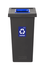 Plafor Odpadkový kôš na triedený odpad Fit Bin black 75 l, modrý - papier