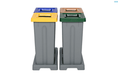 Plafor Odpadkový kôš na triedený odpad Fit Bin gray 53 l, žltý - plast