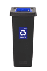 Odpadkový kôš na triedený odpad Fit Bin black 53 l, modrý - papier