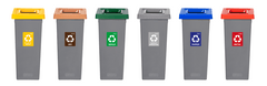 Plafor Odpadkový kôš na triedený odpad Fit Bin gray 53 l, zelený - sklo
