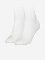 Calvin Klein Sada dvoch párov bielych dámskych ponožiek Calvin Klein UNI