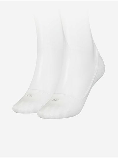 Calvin Klein Sada dvoch párov bielych dámskych ponožiek Calvin Klein