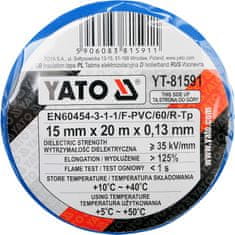 YATO Izolačná páska elektrikárska PVC 15mm / 20m modrá