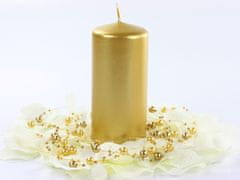 PartyDeco Valcové sviečky zlaté metalické 6ks 12cm