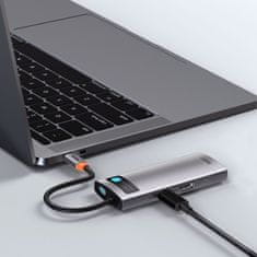 BASEUS multifunkční HUB Metal Gleam saries 5v1 - USB-C PD 100W, 3xUSB 3.0, HDMI, šedá