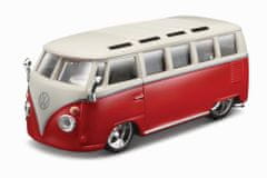BBurago 1:32 Plus Volkswagen Van Samba Red/White
