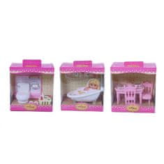 Rappa Sada nábytok mini pre bábiky (záchod - vaňa - jedáleň)