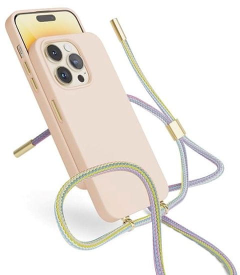 EPICO Silicone Necklace Case iPhone 14 Pro (6,1") 69310102300003 - ružová