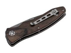 Böker Manufaktur 110197DAM Tirpitz-Damascus Wood 42 zberateľský nôž 9,9 cm, damašek, orech