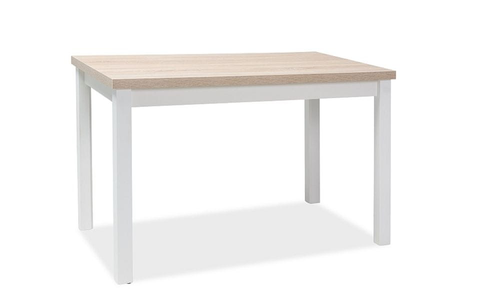 MôjNábytok Signal Jedálenský stôl ADAM | 100 x 60 cm Farba: dub sonoma / biely mat