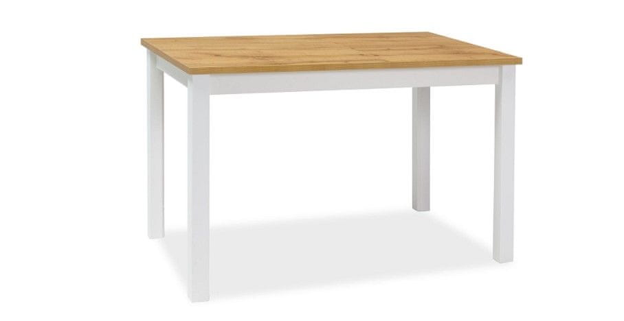 MôjNábytok Signal Jedálenský stôl ADAM | 100 x 60 cm Farba: dub wotan / biely mat