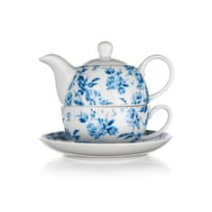 Banquet Banketový čaj set modrý kvet 400 + 220 ml