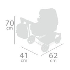 DeCuevas 80535 Skladací kočík pre bábiky 3 v 1 s batôžkom SKY 2020 - 70 cm