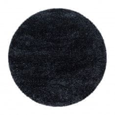 Ayyildiz Kusový koberec Brilliant Shaggy 4200 Black kruh 80x80 (priemer) kruh