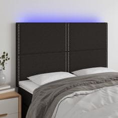 shumee Čelo postele s LED čierne 144x5x118/128 cm umelá koža