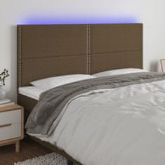 shumee Čelo postele s LED tmavohendé 160x5x118/128 cm látka