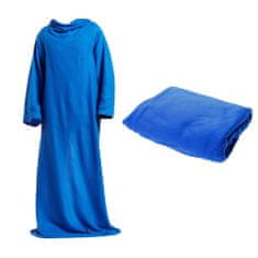 CoZy Veľká deka s fleecovými rukávmi, modrá