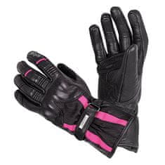 W-TEC Dámska koža moto rukavice Pocahonta Farba čierno-ružová, Veľkosť S