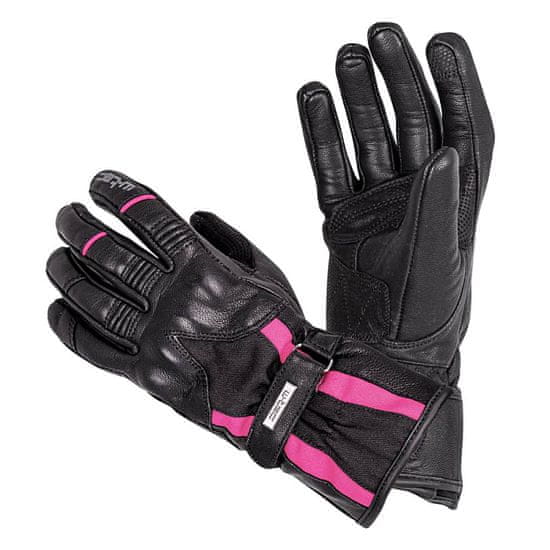 W-TEC Dámska koža moto rukavice W-TEC Pocahonta Farba čierno-ružová, Veľkosť XL
