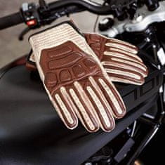 W-TEC Kožené moto rukavice Retro Gloves Farba hnedo-béžová, Veľkosť L