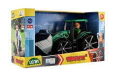 LENA Traktor Auto Truxx 2 s lyžičkou plastových 32 cm s obrázkom v rámčeku 37x22x16cm 24m+