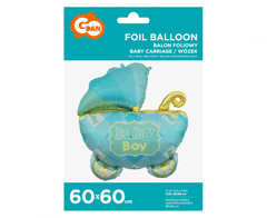 GoDan Fóliový balón supershape Baby Boy kočík 60cm