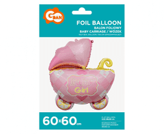 GoDan Fóliový balón supershape Baby Girl kočík 60cm