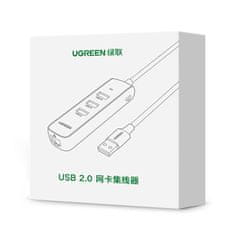 Ugreen CM416 adaptér USB-C - RJ45 / 3x USB, čierny