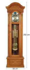 Pyka Rustikálne stojace hodiny s kyvadlom Gubernator - drevo D3