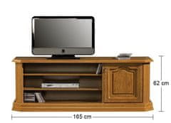 Pyka Rustikálny TV stolík Kinga H - drevo D3