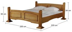 Pyka Rustikálna manželská posteľ Kinga 180 - drevo D3