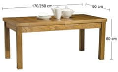 Pyka Rozkladací jedálenský stôl Kuba 170/250 - drevo D3