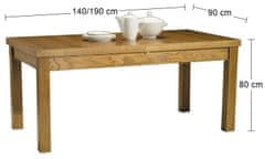 Pyka Rozkladací jedálenský stôl Kuba 140/190 - drevo D3