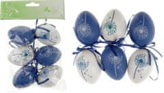 Autronic Vajíčka plastová 6cm, 6 kusov v sáčku, farba modrá a biela, cena za vrecko VEL5049-BLUE