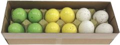 Autronic Kropenatá vajíčka, bielo-žlto-zelená kombinácia, cena 12ks v krabičke. Pravá VEL6011