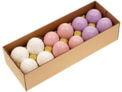 Autronic Kropenatá vajíčka, bielo-ružovo-fialová kombinácia, cena 12ks v krabičke. Pravá VEL6009