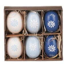 Autronic Kraslice z pravých vajíčok, bielo-modrá varianta. Cena 6ks v krabičke. VEL6027