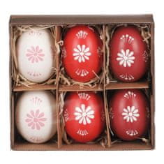 Autronic Kraslice z pravých vajíčok, bielo-červená varianta. Cena 6ks v krabičke. VEL6028