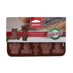 Banquet Formičky na čokoládu silikónové CULINARIA Brown 20,4 x 10,5 cm, zvieratká, súprava 6 ks