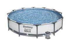 Bestway Bazén s konštrukciou 3,66 x 0,76m svetlo šedý s kartušovou filtráciou