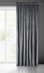 Eurofirany Velúrová záclona na páske Melanie 140x270 cm sivá
