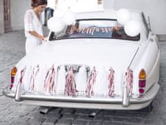 PartyDeco Sada dekorácií na svadobné auto ružovo-zlaté