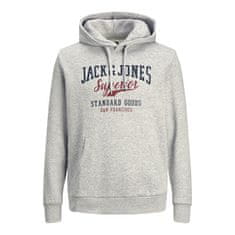 Jack&Jones Pánska mikina JJELOGO Regular Fit 12210824 Light Grey Melange (Veľkosť S)