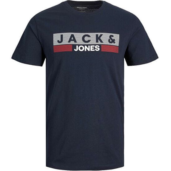 Jack&Jones Plus Pánske tričko JJELOGO Regular Fit 12158505 Navy Blazer PLAY 4