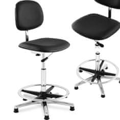 shumee Dielenská pracovná stolička s opierkou chrbta a nôh do 120 kg 530-800 mm čierna